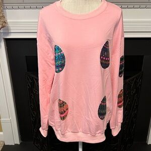 Pink Women's Top with Patterned Accents